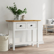 Tavolo Consolle BODO 91x35x74 cm Legno Massello Pino Marrone 355072