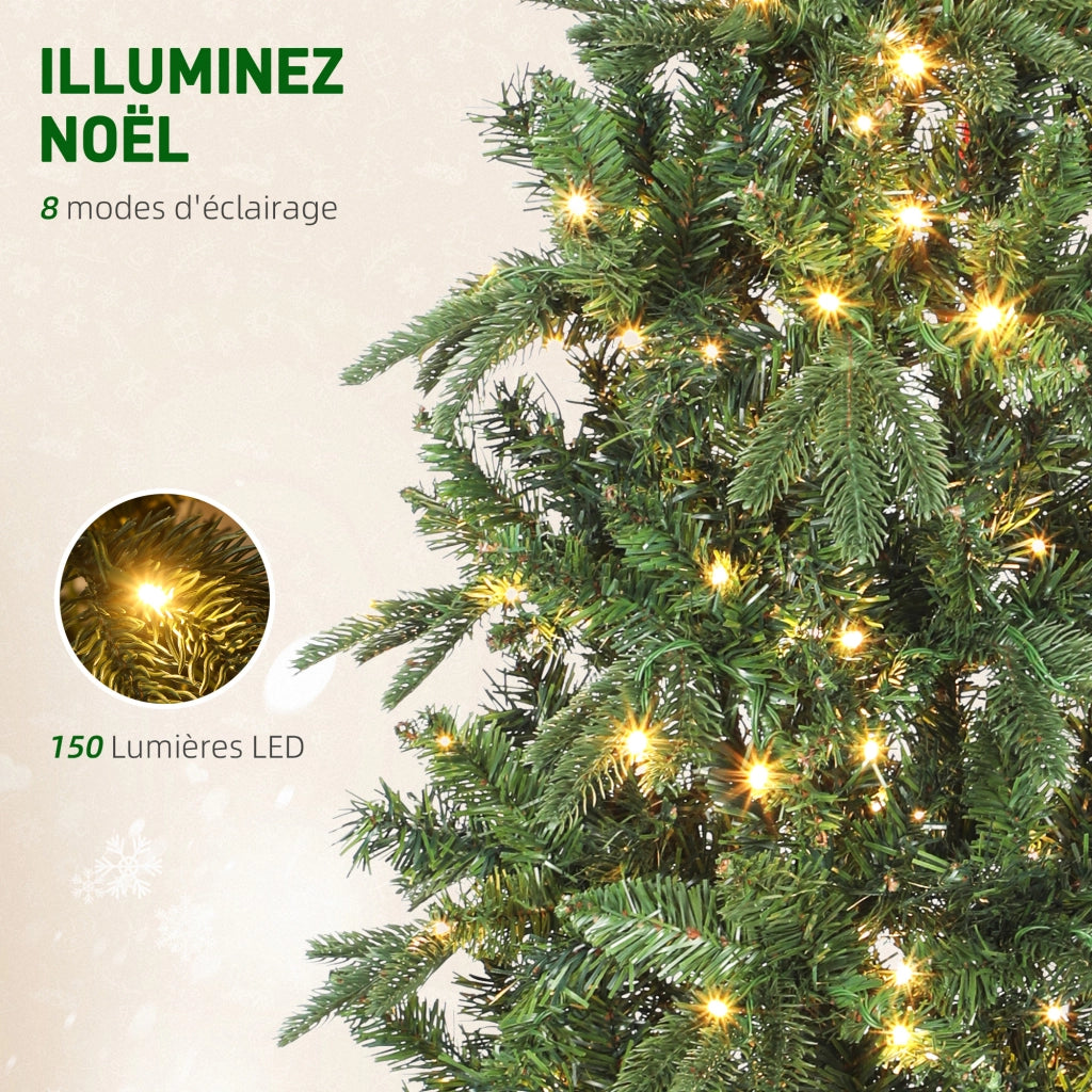 Albero di Natale Artificiale 150 cm ¨C Xylo ¨C Verde con 150 Luci LED 8 Modalit¨¤ 431 Rami