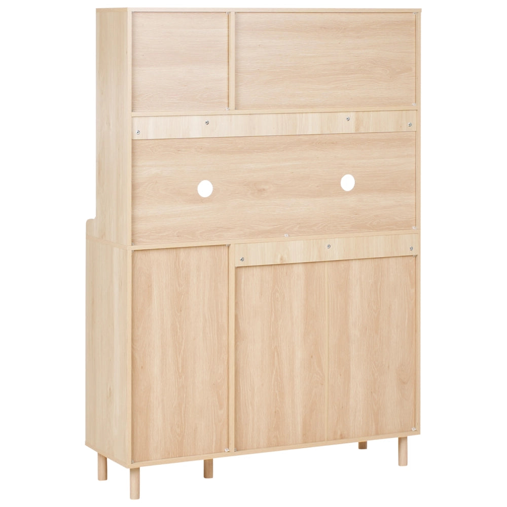 Mobile per cucina decorativo in truciolato marrone chiaro con ripiani e display Sala da pranzo Cucina