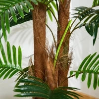 Palma Artificiale Altezza 1,2 m, Albero Artificiale, Tronco, Ramificazioni, Muschio, Foglie, Vaso Incluso