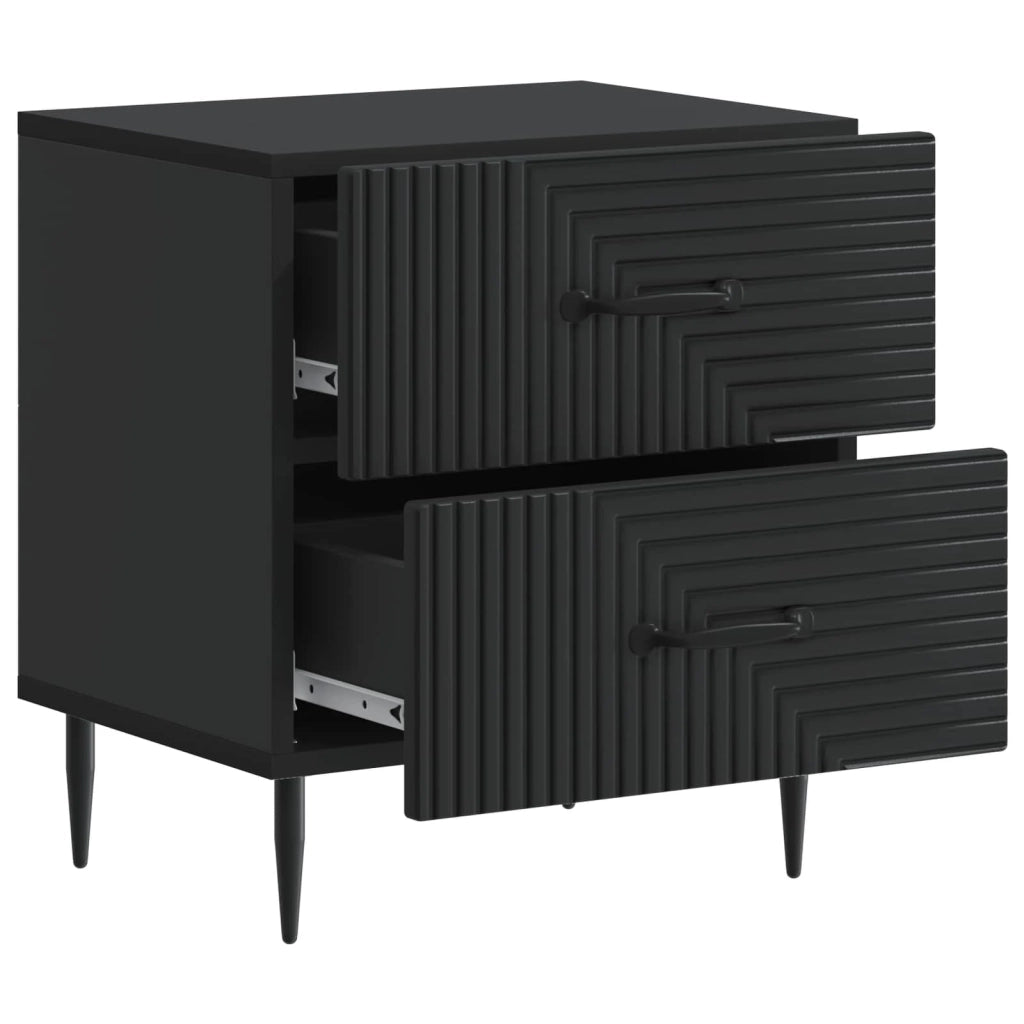 Armadio da Notte con cassetto 2 pcs Nero 43 x 34,5 x 47,5 cm 894758