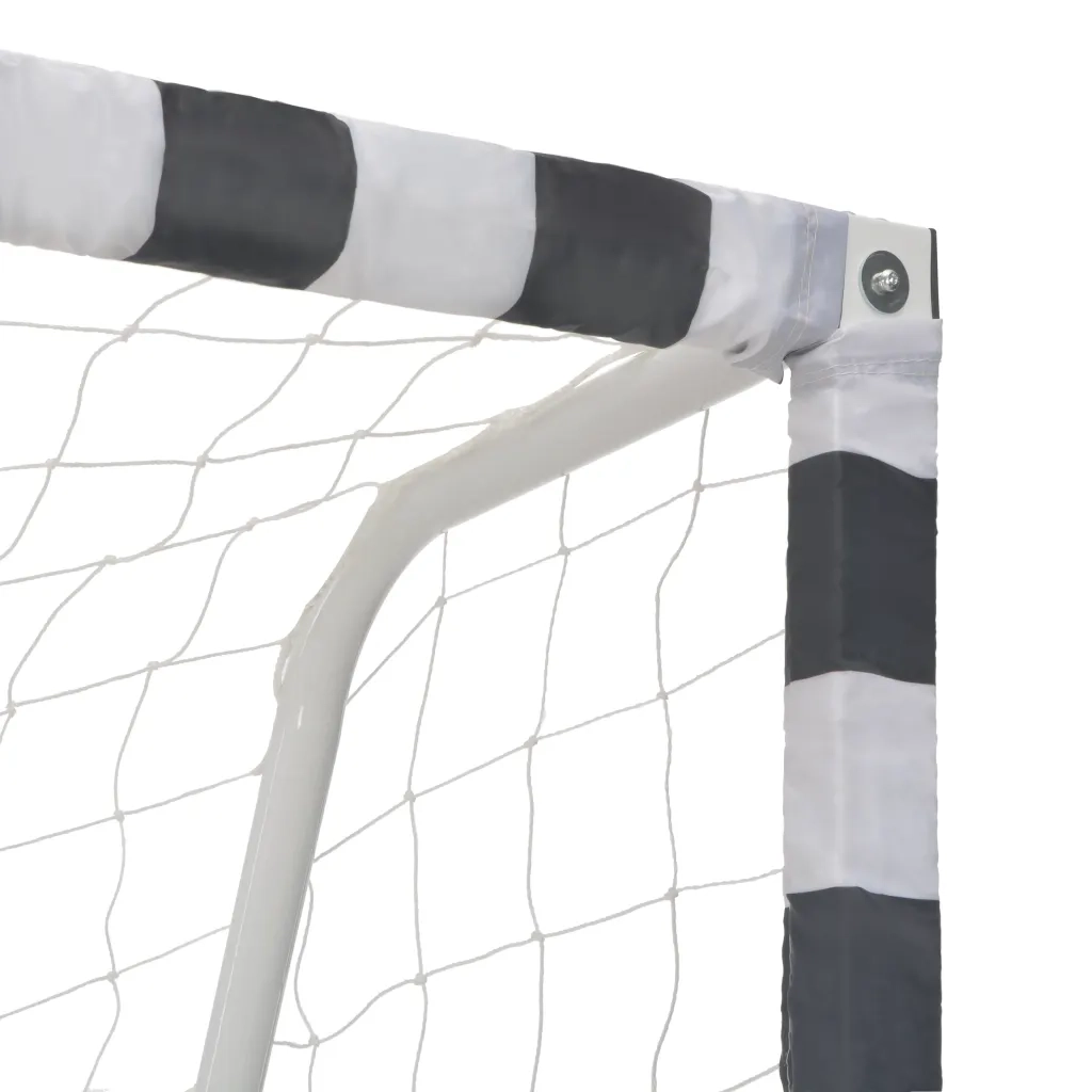Porta da Calcio 300x160x90 cm in Metallo Bianco e Nero 91953