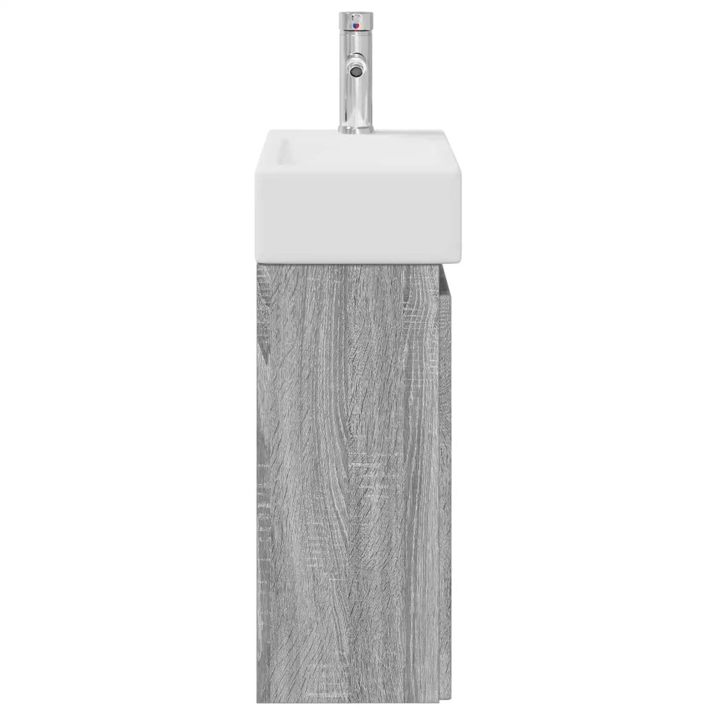 Mobile bagno con rubinetto Sonoma grigio 45,5 x 22,5 x 84 cm 889477