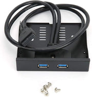 Pannello Anteriore USB 3.0 - Estensione Bay - Nero - Pannello Floppy 3,5'' - Bay per Floppy 3,5'' - 19-pins a 2 Interfaccia Hub USB 3.0