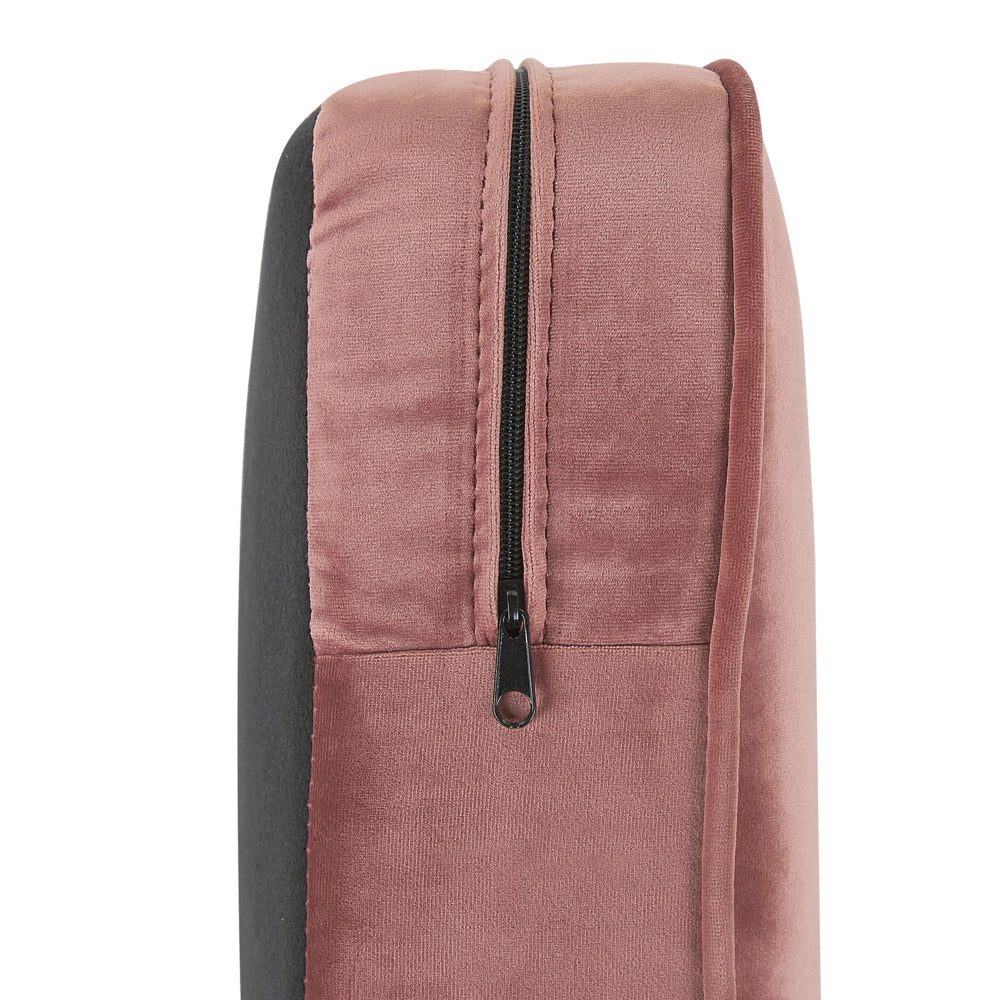 Divano Chesterfield Tessuto Velluto Rosa Rivestimento Gambe Nere 3 Posti