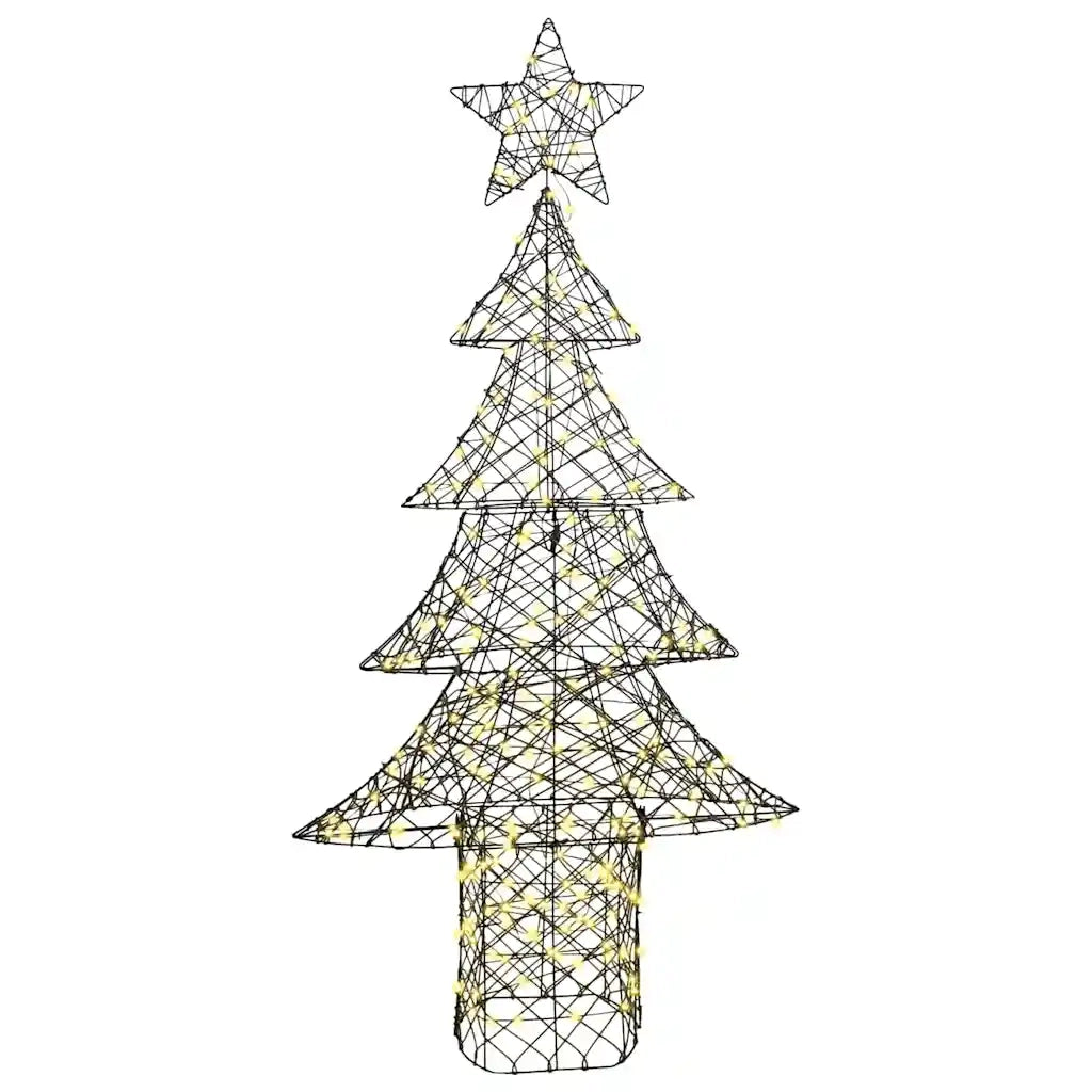 Albero di Natale con 240 LED Bianco caldo 180 cm Rattan