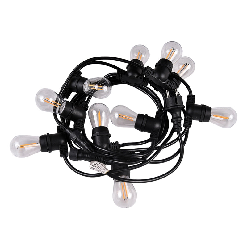 CATENA LUMINOSA LED 5M E 10 PORTALAMPADA E27 PROLUNGABILE IP54 PER ESTERNI - IDEALE PER FESTE EVENTI E DECORAZIONI NATALIZIE
