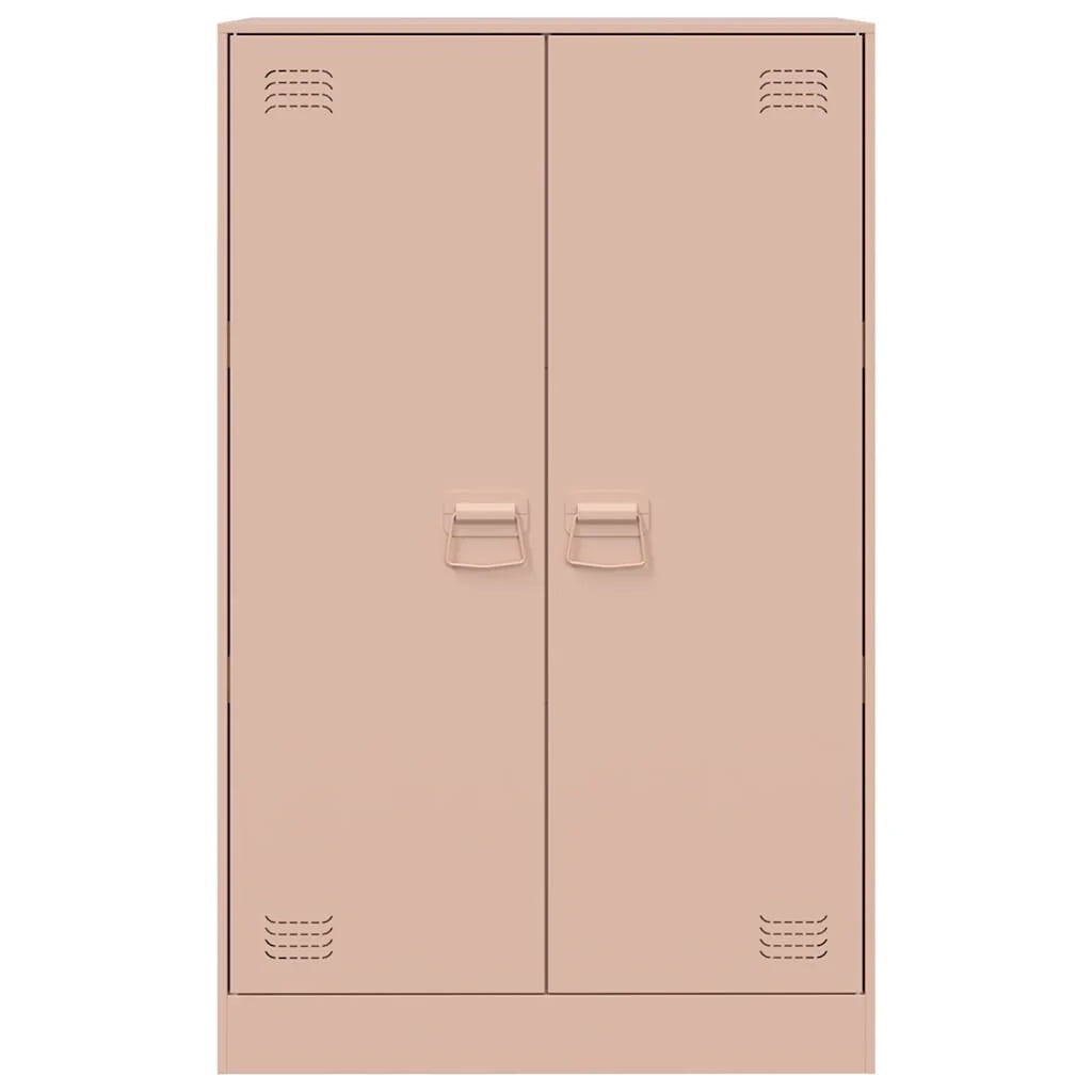 Credenza cassettiera armadio mobile contenitore organizer per cucina soggiorno salotto 67 x 39 x 107 cm acciaio rosa 02_0036205