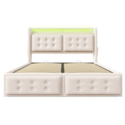 Letto Contenitore 180 x 200 cm; Letto Matrimoniale con USB; LED regolabile e Mensola