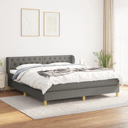 Giroletto a Molle con Materasso Grigio Scuro 160x200 cm Tessuto 3127054