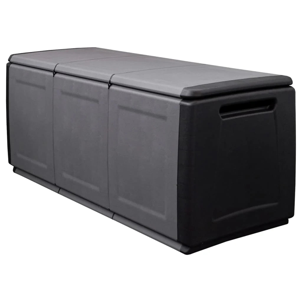 Baule portaoggetti per mobili da giardino 138 x 53 x 57 cm 330 litri grigio scuro nero 02_0013006