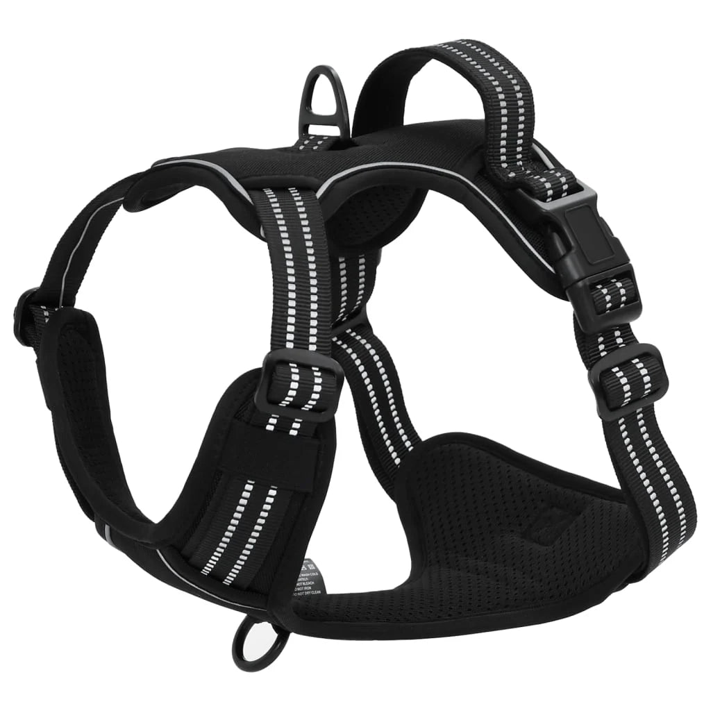 Pettorina per cani con guinzaglio e collare regolabili taglia S Nero 02_0042330