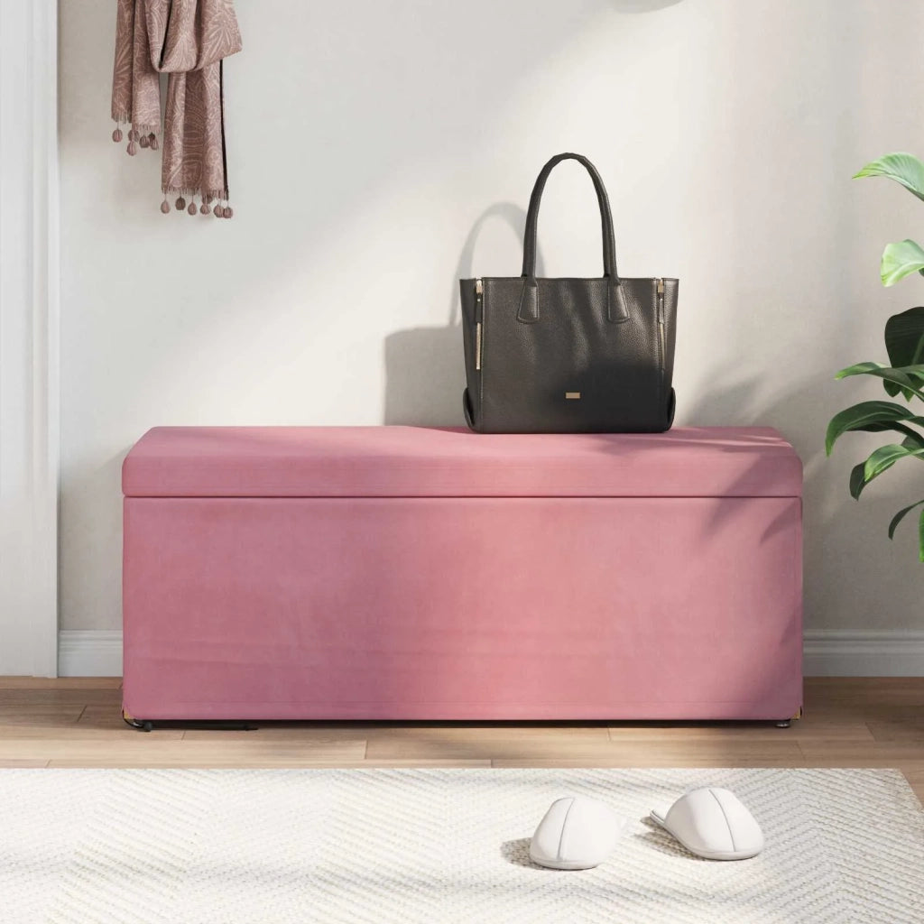 Pouf Rosa 101 x 41 x 40 cm Velluto e Legno Ingegnerizzato 876798