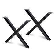 Set Gambe Cross per Tavolo H695 Verniciato Nero Acciaio Emuca