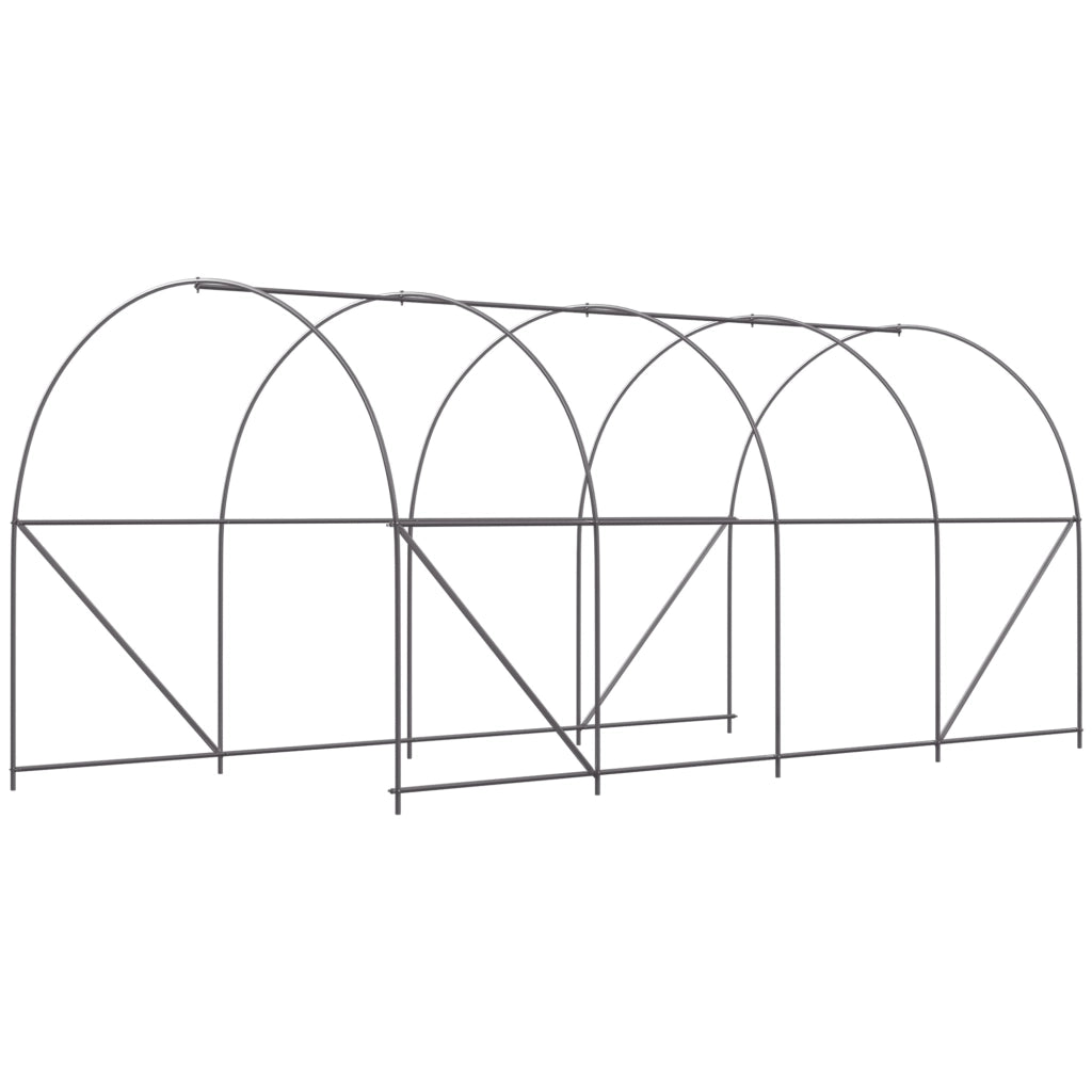 EasyComfort Serra da Giardino a Tunnel 5x2x2m con Struttura in Acciaio e Telo in Polietilene Bianco