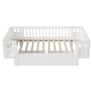 Letto con Cassetti 90x200 cm; Letto Singolo - Sponda; 2 Cassetti - in Legno - Bianco