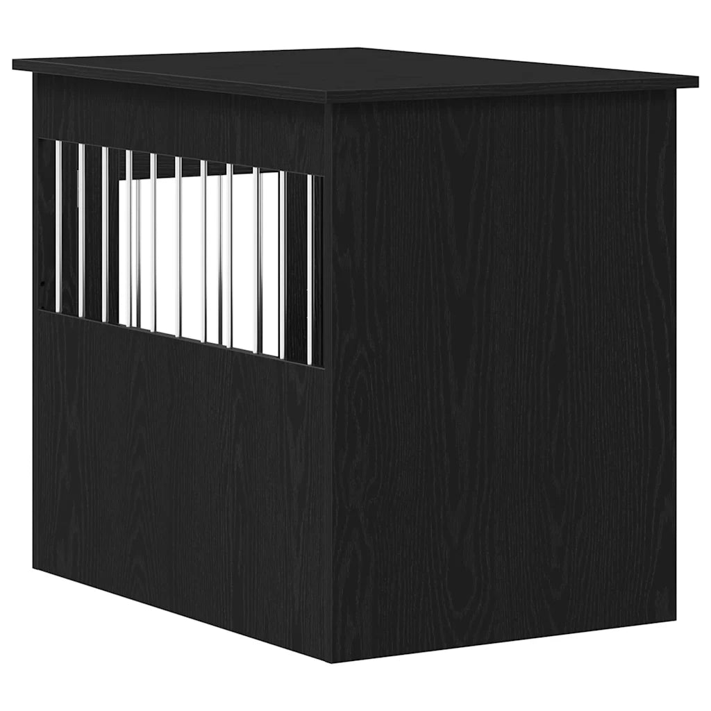 vidaXL Mobile per cuccia per cani Rovere Nero 80x55x68 cm in legno ingegnerizzato