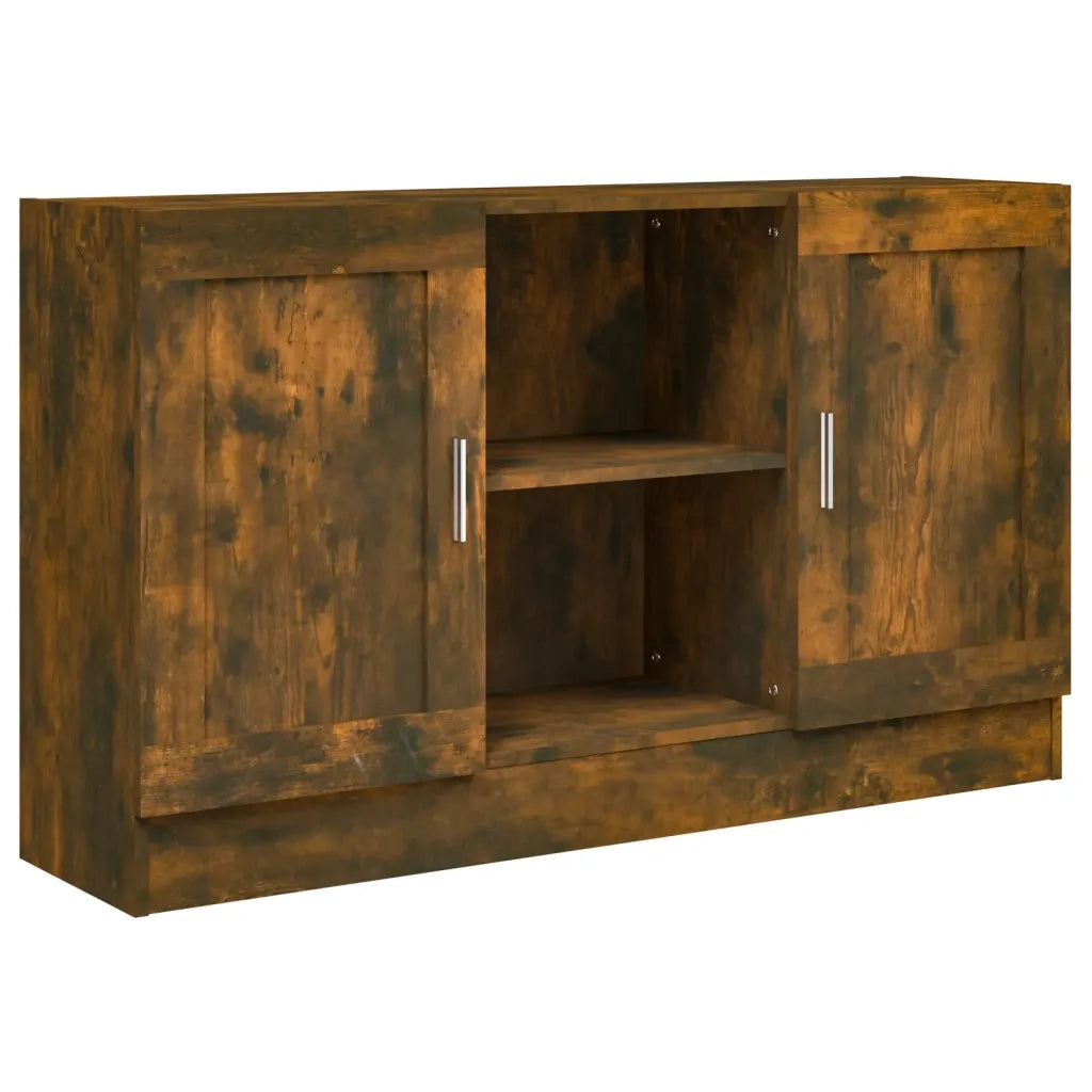 Credenza Rovere Fumo 120x30,5x70 cm in Legno Multistrato 815624