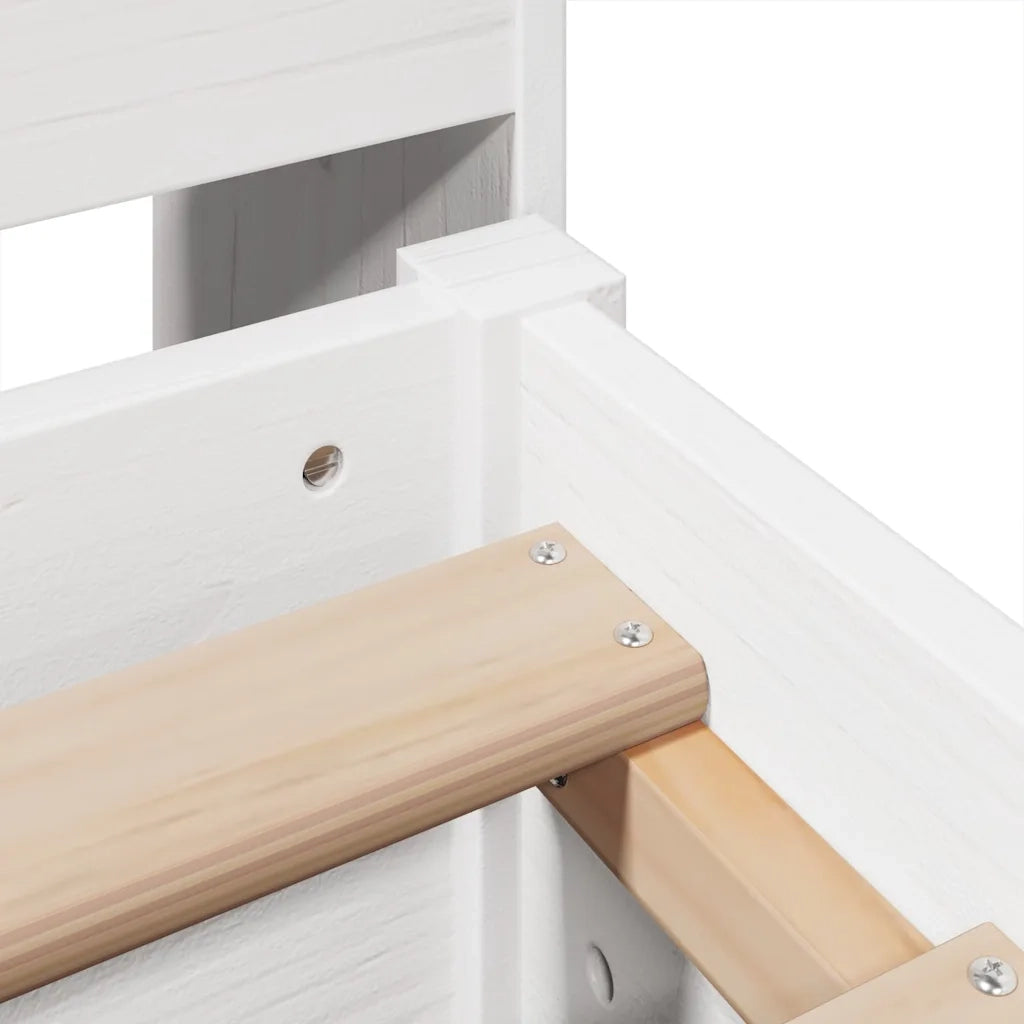 Letto senza Materasso Bianco 140x190 cm Legno Massello di Pino