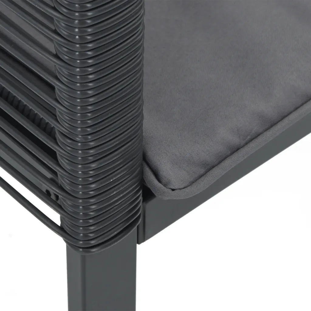 Sedie da Giardino con Cuscini 2 pz | Sedie da Esterno Nere in Polyrattan