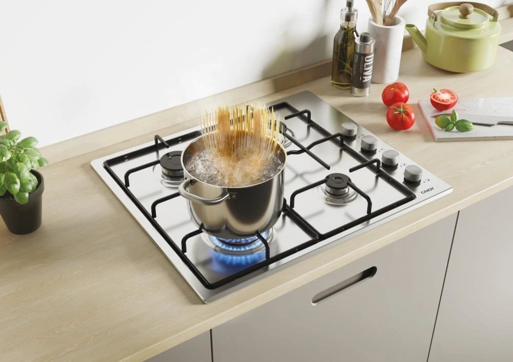Candy Idea CHW6LX Acciaio inox Da incasso 60 cm Gas 4 Fornello(i)