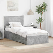 Struttura del letto con testiera Grigio cemento 90 x 200 cm 3410943