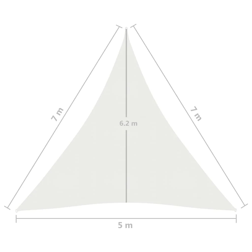 Vela ombreggiante 160 g/m² bianca 5 x 7 x 7 m HDPE 02_0009039