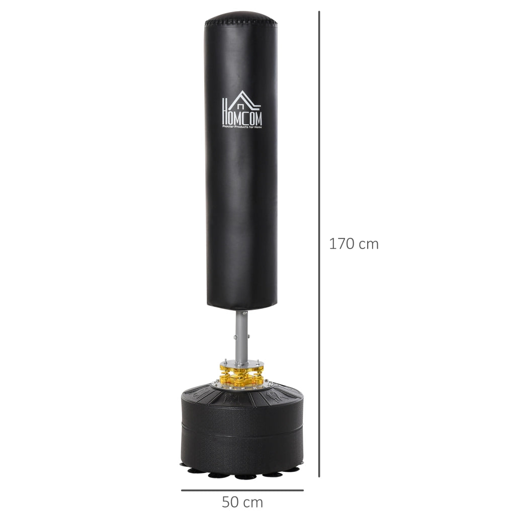 Sacco da boxe per adulti regolabile in altezza ¨C zephmum ¨C 170 cm, 3 livelli, base nera