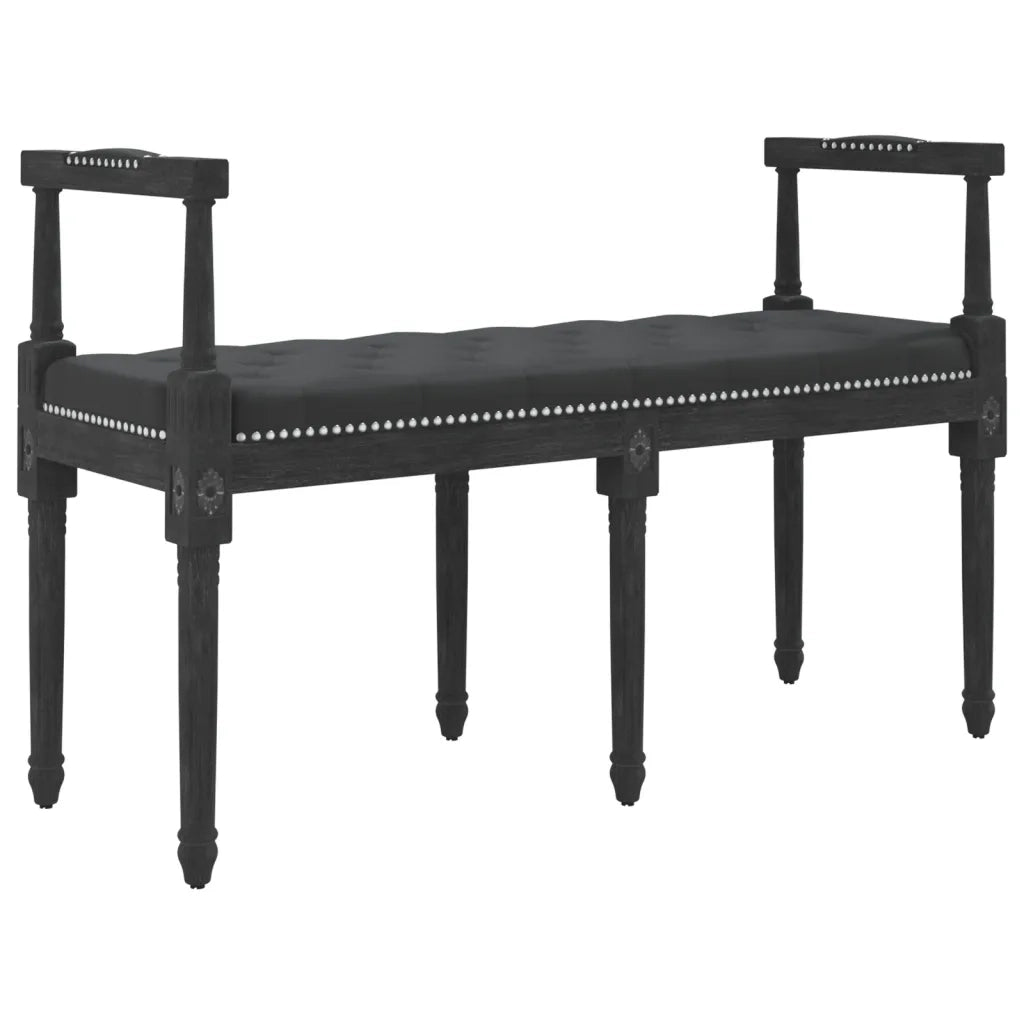 Panca Nera 110x40x70 cm in Velluto 344428