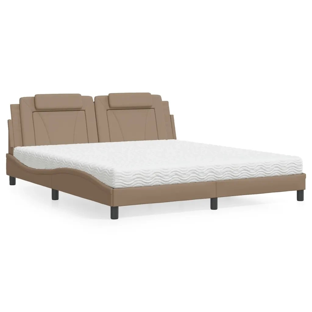 Letto Viana con Materasso Cappuccino 180x200cm Similpelle 3208814