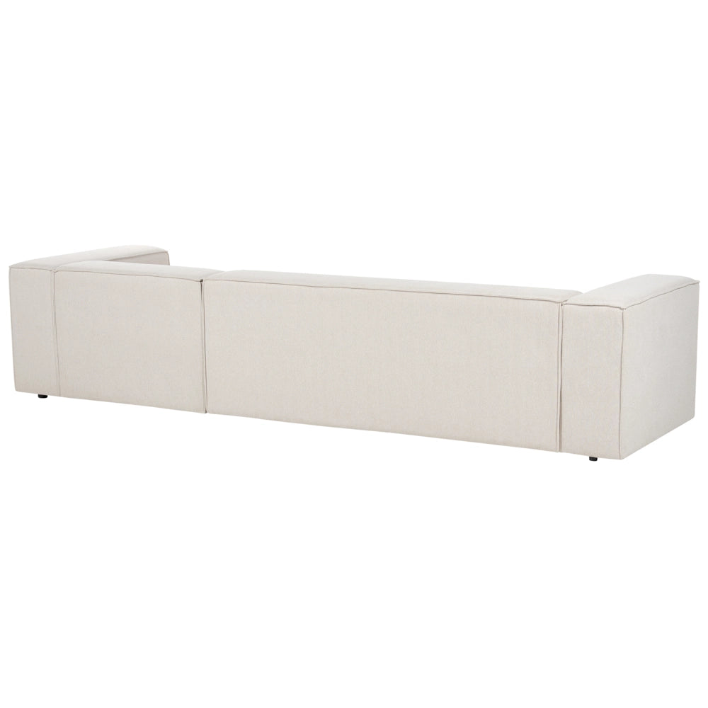 Divano angolare a 3 posti a sinistra in tessuto beige con braccioli imbottiti Stile minimalista