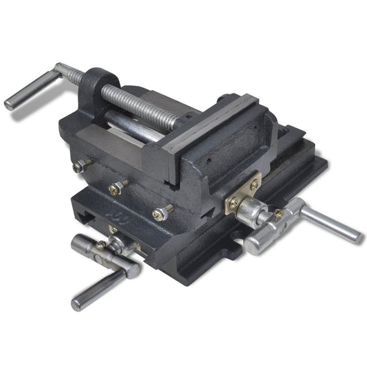 Morsa scorrevole manuale per trapano grigio 100 mm attrezzi garage officina fai da te 3402091