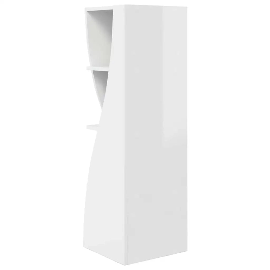 Mobile angolare Bianco Lucido 32x32x102cm Legno multistrato
