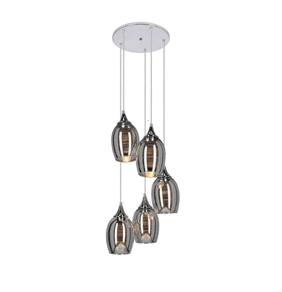 Lampadario a sospensione Candellux Marina 35-60198 cromo 5xE27