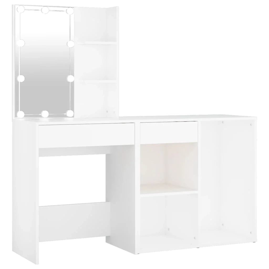 Toletta moderna a LED con mobiletto in legno ingegnerizzato bianco 02_0006234