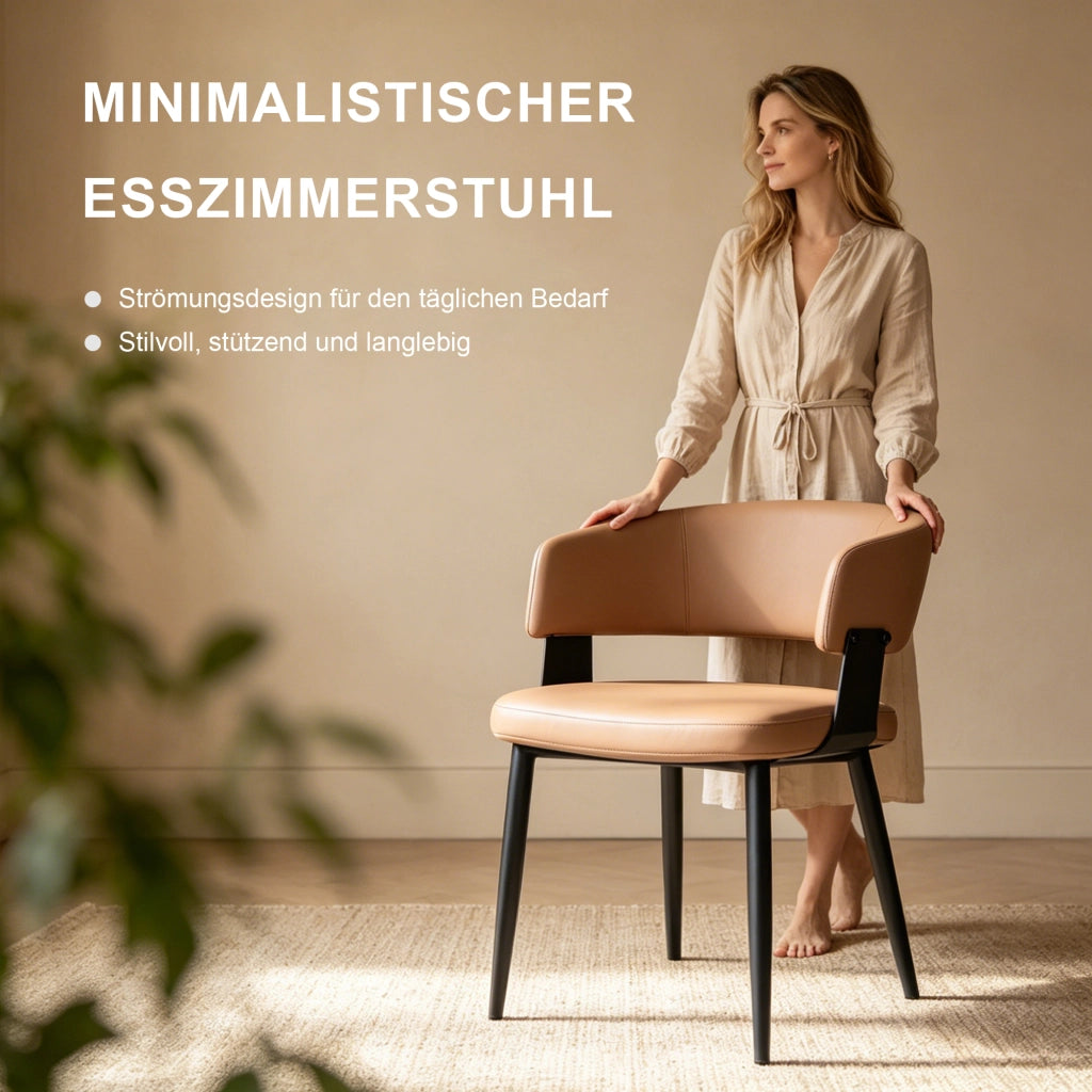 SEDIA Ergonomica con braccioli in PU Marrone