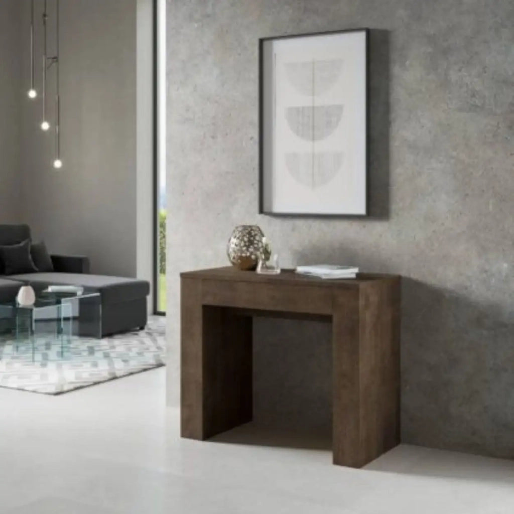 Consolle allungabile 90x49/307 cm Extra bianco frassino allunghe interne