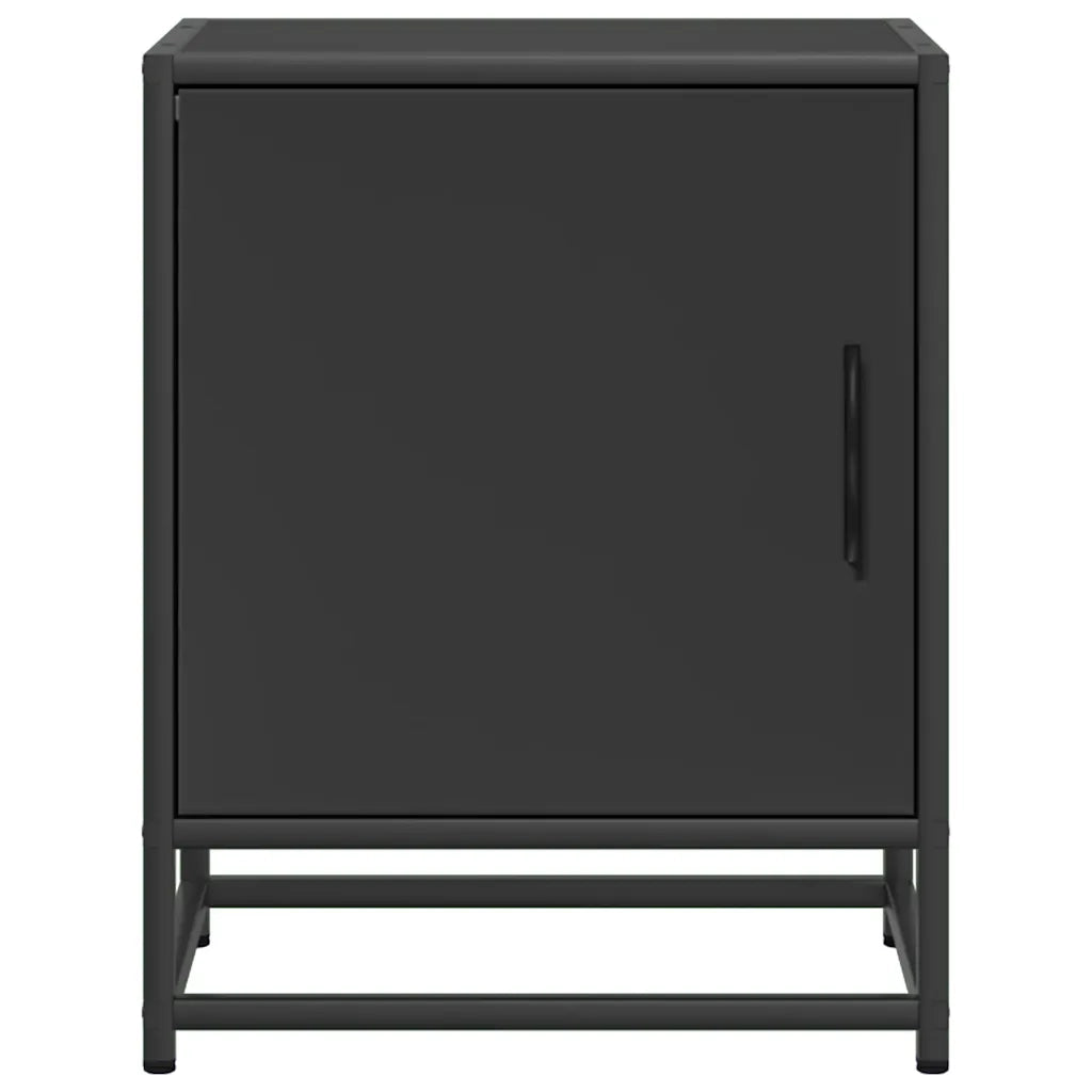 Set di 2 Comodini | Armadio da Notte | Mobiletto da notte Neri 40x31x50 cm Legno Multistrato Metallo