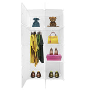 Cubo personalizzabile Guardaroba in scatola Semplicemente Nyana Home 8 Cubes/Porte Organizzazione domestica Appendiabiti Scarpiera 147x75x47 cm Bianco