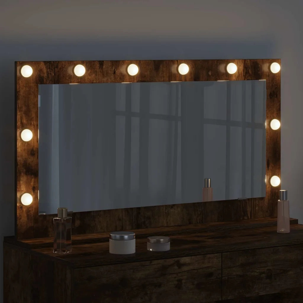 Specchio da Vanità Rovere fumé 100 x 55 x 18 cm Rettangolare 868305