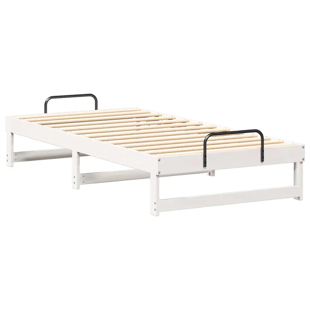Struttura del letto Bianco 90 x 200 cm Pino massello 873146