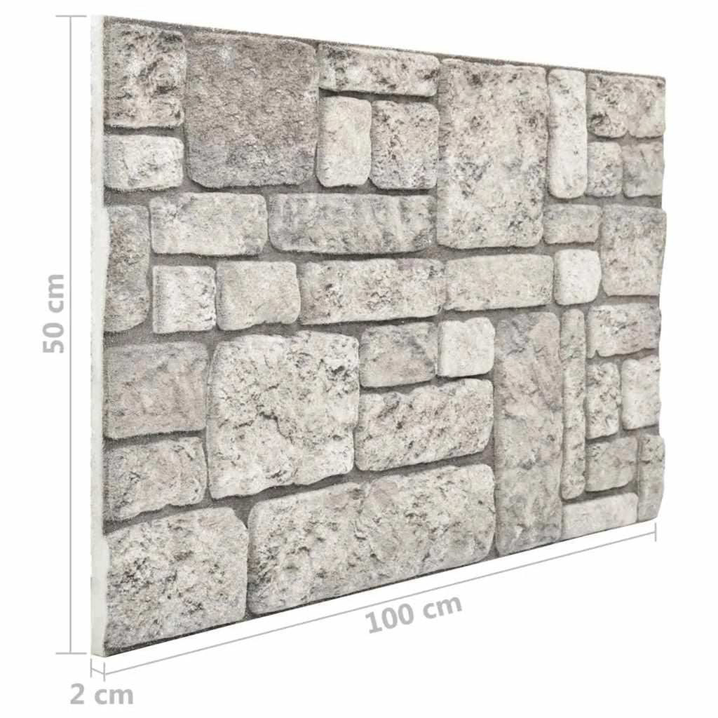 Pannelli da parete 10 pcs Grigio 100 x 50 cm Schiuma EPS