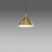 BARBIE S/P - LAMPADARIO A SOSPENSIONE IN ALLUMINIO OTTONE/BIANCO OPACO 1 LUCE ATTACCO E27 D.30CM