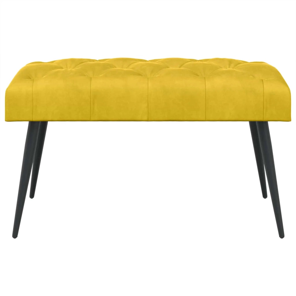 Panchina con bottoni imbottiti Giallo 80 x 40 x 46 cm Velluto 42038564