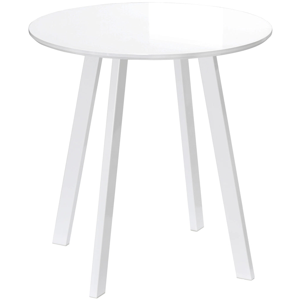 Tavolo da pranzo - rotondo 72x72x75 cm - gambe smussate - bianco - per sala da pranzo e salotto