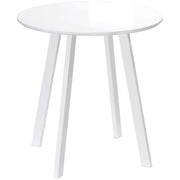 Tavolo da pranzo - rotondo 72x72x75 cm - gambe smussate - bianco - per sala da pranzo e salotto