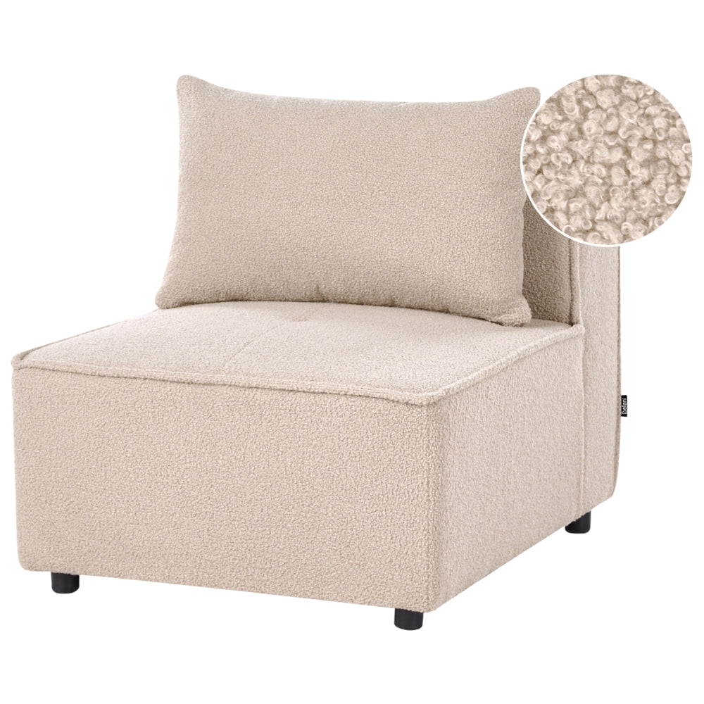 Modulo sedia bianco sporco bouclé 1 posto stile moderno