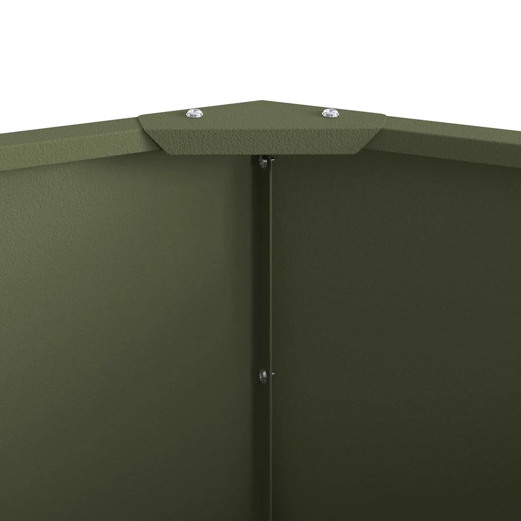 Fioriera-Vaso-Contenitore per Piante Verde oliva 90 x 90 x 35 cm Acciaio