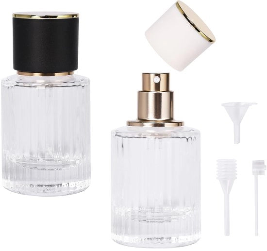 Set di atomizzatori portatili da 30 ml - Set di 2 - Fusto vuoto per profumo - Atomizzatore da viaggio - Fusto di vetro di alta qualità