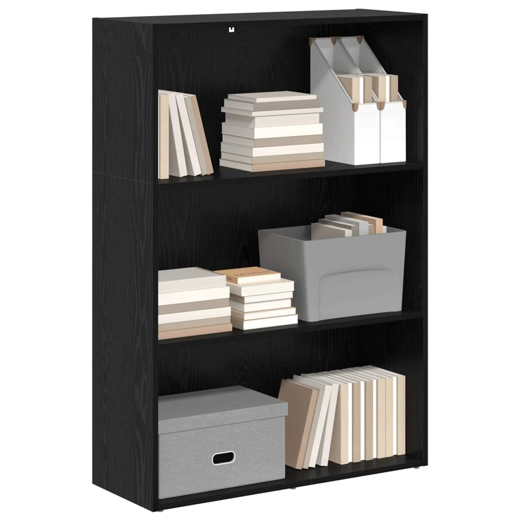 Libreria 80 x 30 x 114 cm Legno ingegnerizzato Rovere Nero 8003717